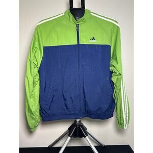 Vintage Adidas Full Zip Windbreaker Jacket, Blue and Green, Size Women’s Large